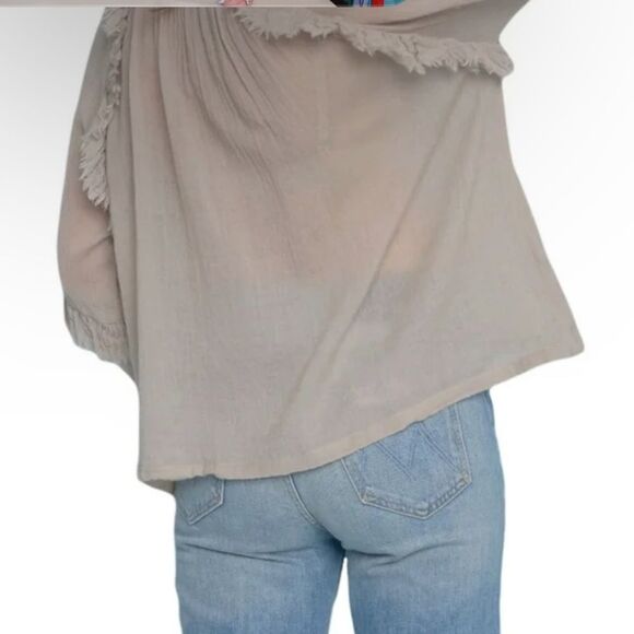 Roberta Roller Rabbit 100% Wool Long Sleeve Peasant Blouse XS costal preppy whim - Picture 3 of 8